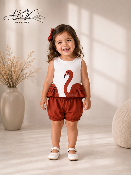 Flamingo Ruffle Baby Set