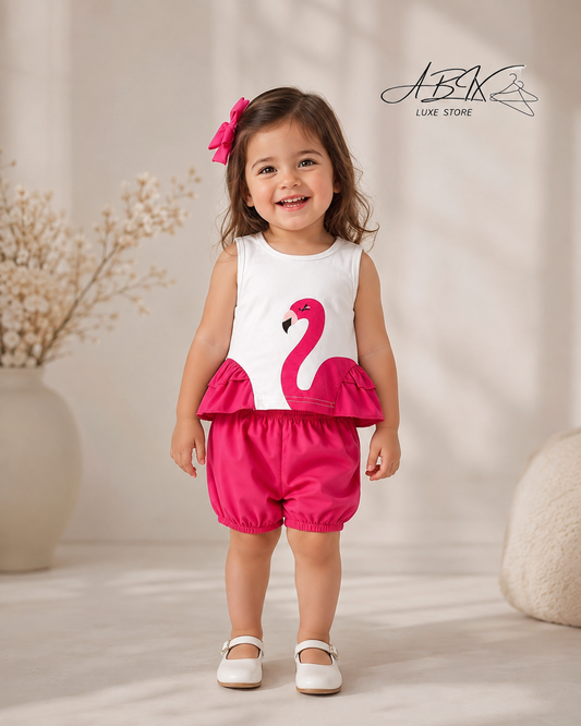 Flamingo Ruffle Baby Set