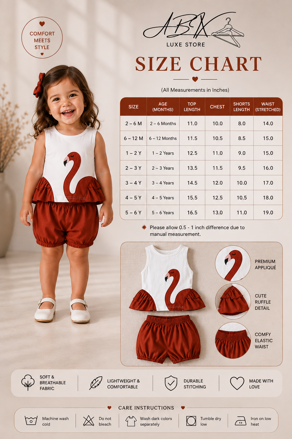 Flamingo Ruffle Baby Set
