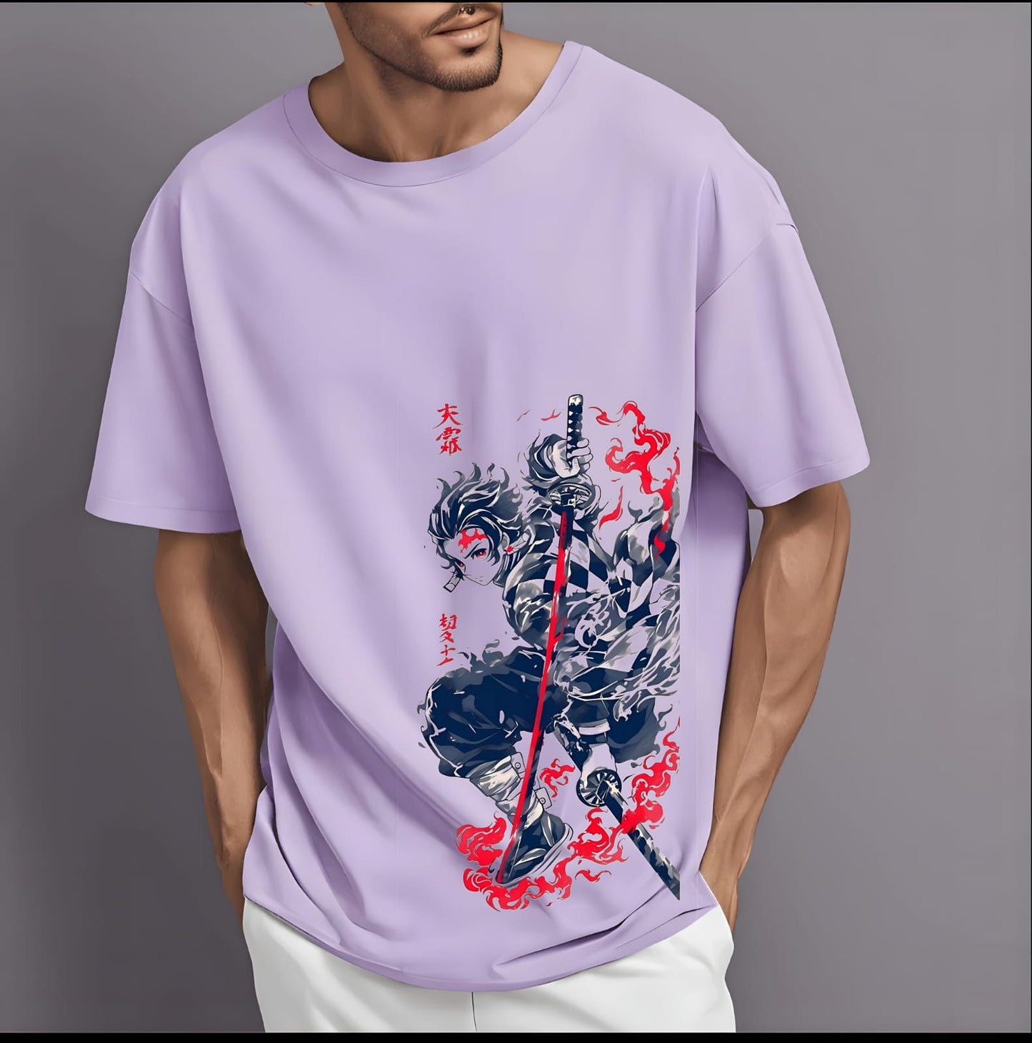 Patterned Edge men drop tee