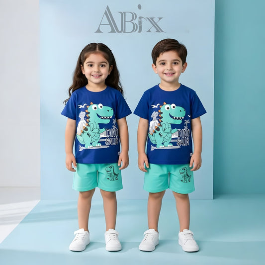 Green Navy Dino Shorts