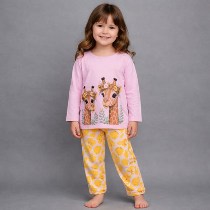 Casual Giraffe Print Kids Set